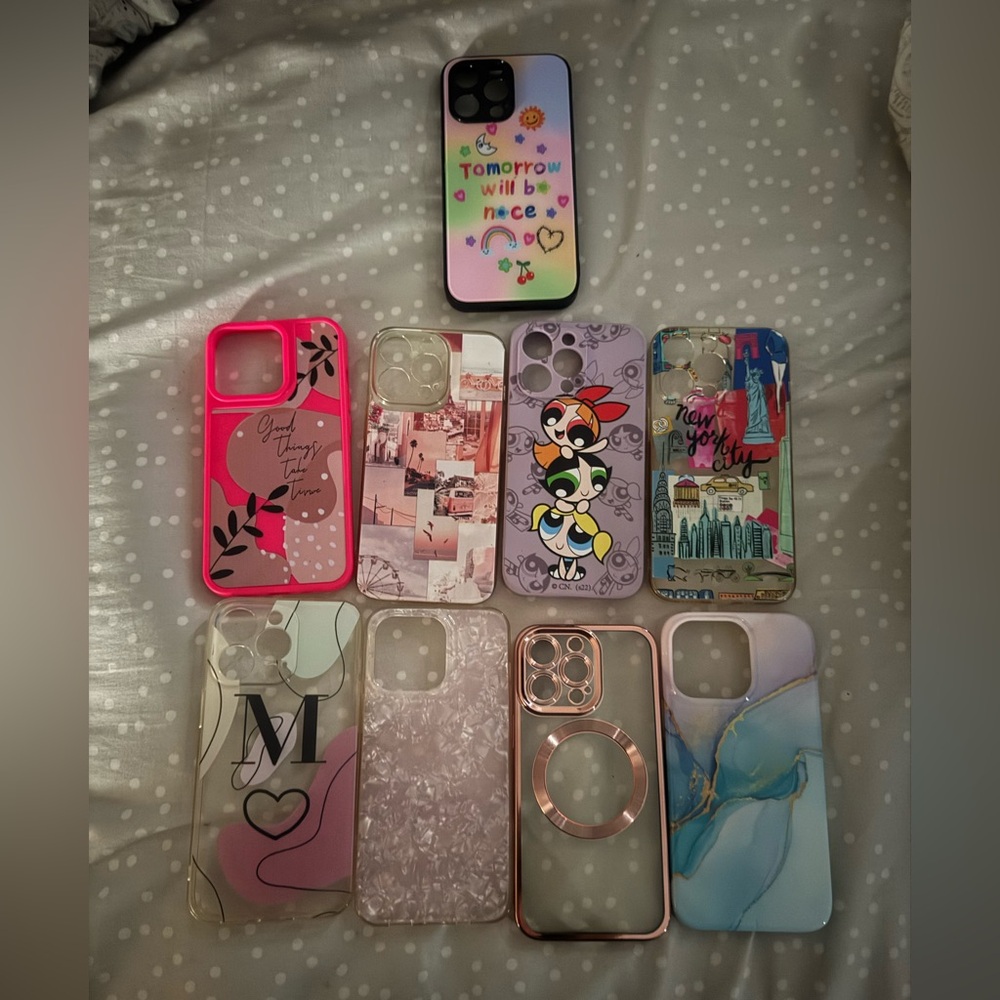 Assorted Phone Case Set - Black, Pink, Purple, Clear